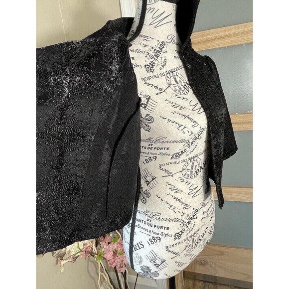 Mossimo Cropped Cocktail Jacket Black Womens XS Whimsigoth - Picture 4 of 12